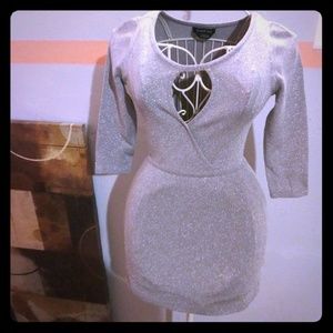 BEBE Silver short dress